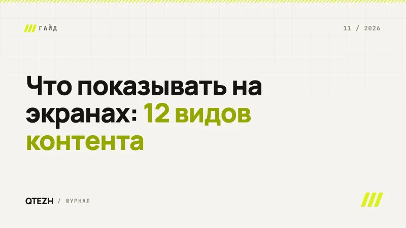 Что показывать на экранах бизнеса: 12 видов контента для разных зон